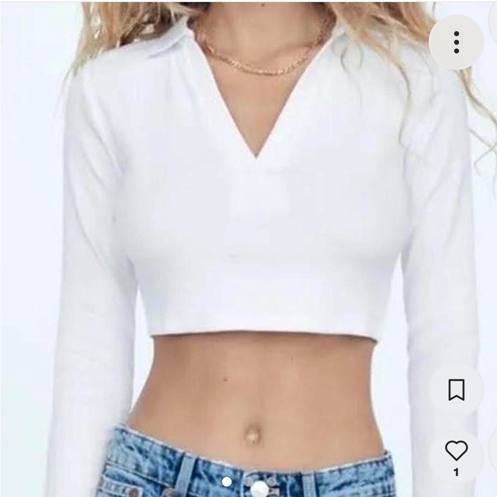 Zara white long sleeve top